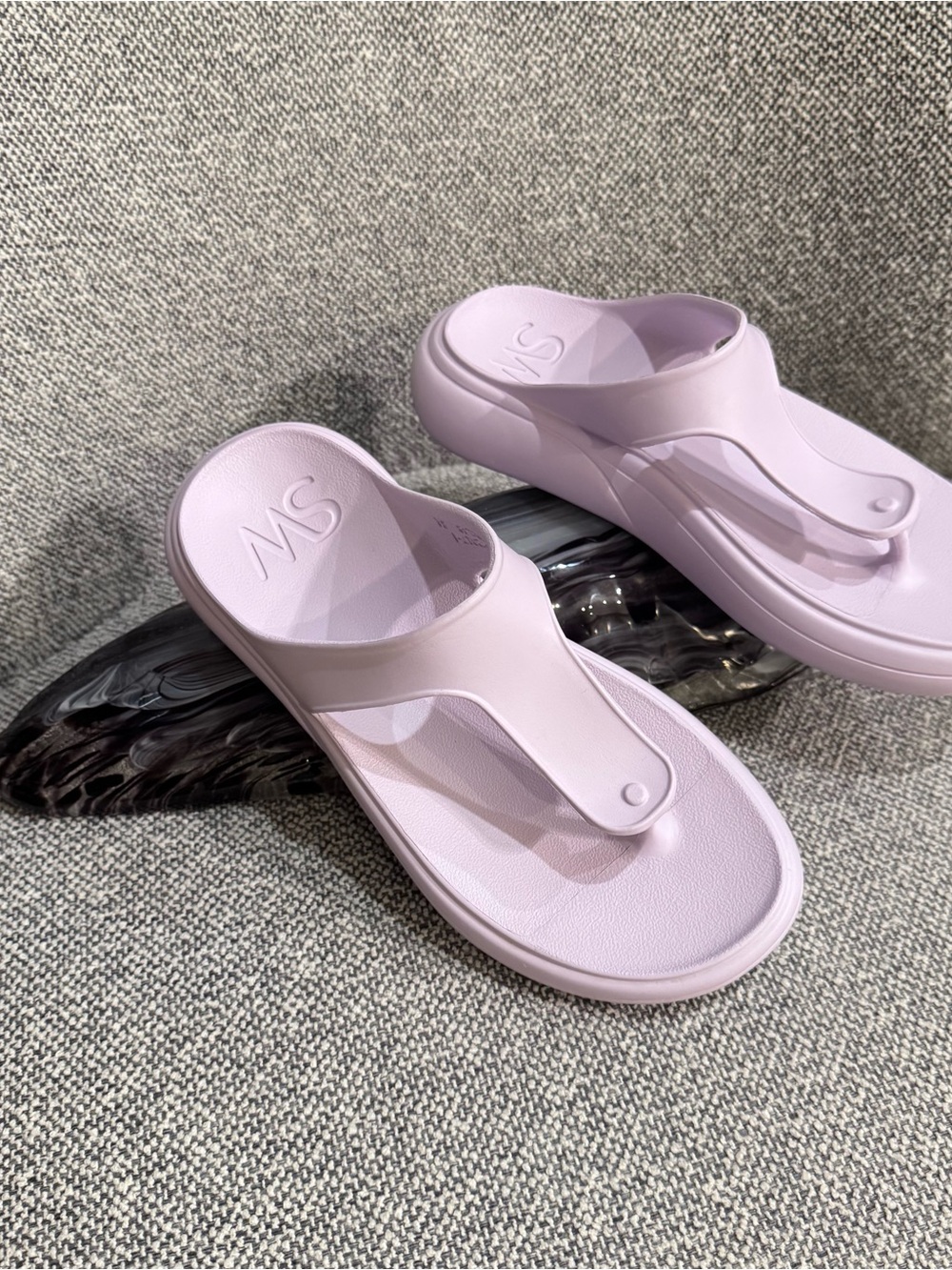 Stuart Weitzman Lilac Toe-Post Platform Sandals